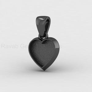 <b>Solid</b> 925 Sterling <b>Silver</b> 14K Gold Plated 10mm Heart Blank Bezel Setting Charm Pendant Cabochon DIY Resin Ashes Jewelry Findings - Product Image 5