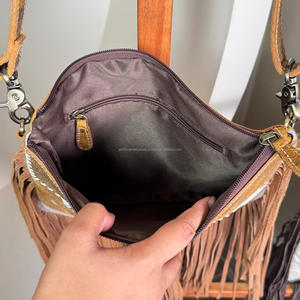 Diseñador de moda Piel de vaca auténtica Bolso de cuero de cera dura Bolso de hombro cruzado de moda Producto al por mayor Bolsos de mensajero para mujer - Product Image 6