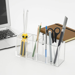 Portalápices de acrílico transparente, último diseño, portalápices de papelería al precio más bajo, portalápices de acrílico personalizado para oficina. - Product Image 5