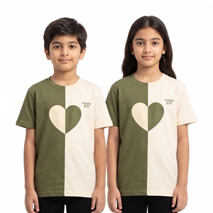 Children <b>Heart</b> Design Leisure Tops Unisex Crew Neck Two Color Short Sleeve <b>T</b> <b>Shirts</b> Kids Casual Apparel Custom Manufacturer Kids - Product Image 5