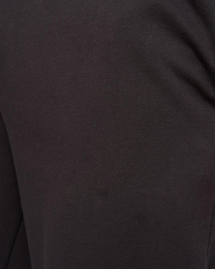 Pantalon de survêtement en coton noir pour homme, taille élastique, décontracté, avec poches latérales, tissu tricoté de poids moyen - Product Image 4