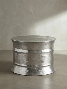 Mesa de Centro Redonda Moderna de Aluminio para el Hogar, 60 cm de Diámetro, Diseño Industrial, Mueble de Metal Hecho a Mano para Sala de Estar - Product Image 4