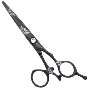Profesional negro flor giratoria 5,5 peluquero tijeras de corte de pelo Premium tijeras de peluquería barberos Apto empresas - Product Image 1