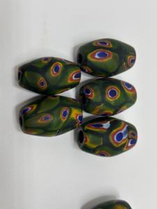 Green Millefiori Glass and Lampwork Oval <b>Beads</b> with Floral Pattern Bulk Pack for <b>Necklace</b> Bracelet Earring DIY Craft Projects - Product Image 3