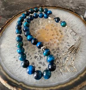 Tasbih de resina azul hecho a mano, cuentas de oración islámicas de lujo, collar Misbaha con borla, Misbaha islámica hecha a mano de calidad premium. - Product Image 4