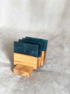 Rustic Acacia Wood Resin <b>Coaster</b> Set Eco-Friendly Handmade <b>Drink</b> <b>Coasters</b> for Housewarming & Wedding Gifts - Product Image 3