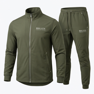 Conjunto Deportivo de Entrenamiento Unisex para Adultos al por Mayor, Bordado Personalizado, Ligero, de Secado Rápido, de Forro Polar Técnico, 2 Piezas, para Correr - Product Image 1