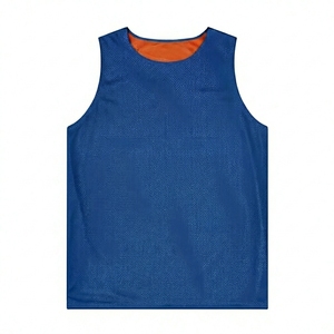 Blue Reversible Mesh Soccer Printed Plus Size <b>Training</b> Jersey Breathable Sleeveless Sport <b>Bib</b> for Adults Unisex All Seasons - Product Image 4