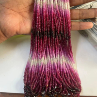 Vente chaude rubis naturel ombré facettes rondelle forme perles de pierres précieuses 3mm-4mm pour la fabrication de bijoux et artisanat en gros