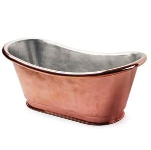 Bañera Ovalada de Cobre Independiente, Bañera Metálica sin Tapa, Bañera para Adultos, Color Marrón, Baño de Lujo - Product Image 5