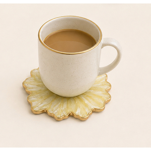 Ensemble de dessous-de-verre en émail doux en forme de fleur avec bordure dorée, élégants dessous-de-verre floraux pastel personnalisés pour la maison et l'hôtel - Product Image 3
