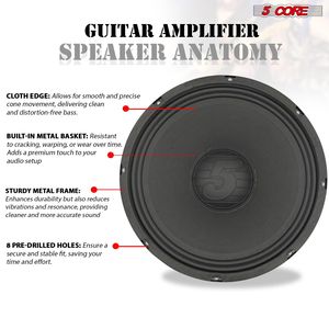 Woofer Amplificatore 200W/400W 4Ohm/8Ohm da 12 Pollici per Sostituzione Cabinet Amplificatore Chitarra - Product Image 5