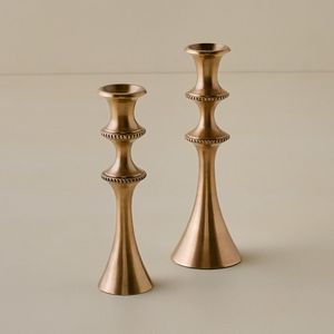 Support de bougie en laiton pour décoration intérieure, bougeoir en métal pour table de mariage, bougeoir rustique en laiton, bougeoir en laiton poli - Product Image 4