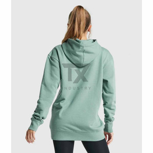Pull à capuche double rose uni pour femme, tricoté, épais, à épaules tombantes, coupe oversize, manches longues – Nouvelle collection hiver, vente chaude - Product Image 3