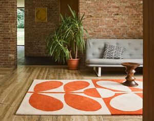 Alfombra de lana rectangular moderna, Alfombra de diseñador hecha a mano para espacios de sala de estar y comedor - Product Image 3