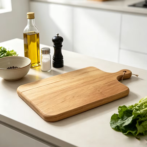 Planche à découper en bois naturel écologique, épaisseur 1,5 cm, avec poignée intégrée et trou de suspension REHMAN CRAFT - Product Image 5