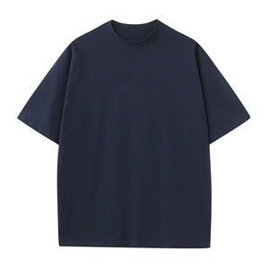 T-shirt en coton blanc surdimensionné pour homme, manches courtes, col rond, décontracté, uni, couleur unie, jersey tricoté - Product Image 4