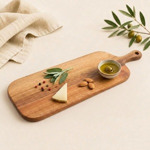 Planche à découper en bois d'acacia artisanale de qualité supérieure, durable, avec poignée ergonomique, pour une utilisation en cuisine à petit prix - Product Image 2