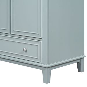 Mobile Bagno Multifunzionale da 30 Pollici con Lavabo Integrato, Struttura Solida in MDF Verde, con Ante e Cassetti - Product Image 2