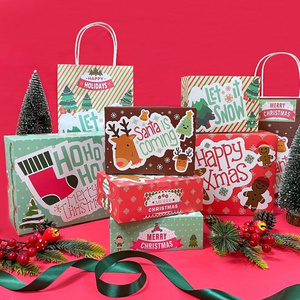 Bolsa de regalo de papel de Navidad-Bolsa de embalaje Kraft reutilizable para regalos de Navidad, venta al por menor y regalos promocionales-(estilo 03) - Product Image 6