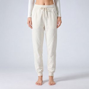 Private Label OEM <b>women</b> cotton blend sweatpants french terry wide <b>leg</b> Boutique Lines for US Retail Collections - Product Image 2