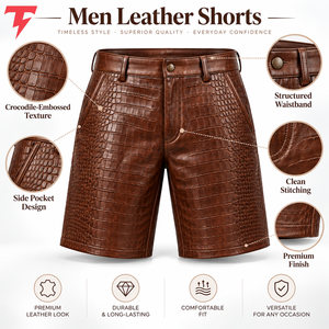 Premium Men <b>Leather</b> <b>Shorts</b> Feature Smooth Material Comfortable Movement And Reliable Quality For Casual & Everyday Fashion Wear - Product Image 6