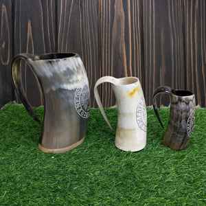 Elegantes tazas de cuerno vikingas hechas a mano con acabado brillante premium al mejor precio - Product Image 1