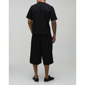 Men New Casual Shorts <b>Sets</b> Men 2 Piece Baggy Outfits T-Shirt Drop Shoulder Short Sleeve and Drawstring Shorts for Summer - Product Image 3