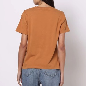 Nueva Camiseta de Algodón Pesado con Cuello Redondo para Mujer, Manga Corta, para Parejas, de Algodón Puro, Holgada, de Moda, Estilo Cardigan - Product Image 6