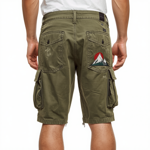 Pantalones Cortos Cargo para Hombre, Listos para la Aventura, con Bordado de Montaña y Diseño Relajado para un Estilo de Vida al Aire Libre - Product Image 4