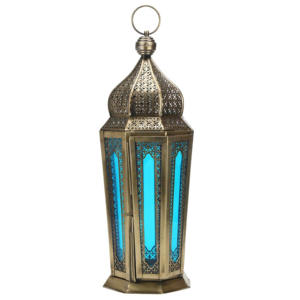 Farol Metálico Hexagonal Marroquí con Patrón Cortado a Láser, Decoración para el Hogar, Portavelas Resistente - Product Image 3