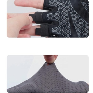 Guantes de Ciclismo de mejor rendimiento para bicicleta, guantes deportivos cortos transpirables acolchados con absorción de golpes de medio dedo, guantes antideslizantes para montar - Product Image 4