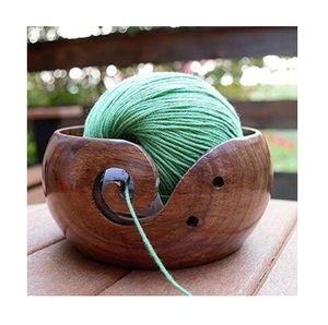 Elegant Design Fashion Wooden Yarn Holder Knitting <b>Crochet</b> Storage Bowl Eco-Friendly High Quality Low MOQ Decorative Organizer - Product Image 1