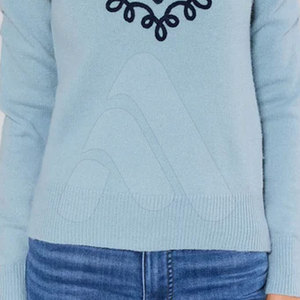 Pulls d'hiver décontractés pour femmes en 100 % coton brodé, personnalisables avec logo OEM, tricots de haute qualité, anti-rétrécissement, séchage rapide, vente en gros - Product Image 6