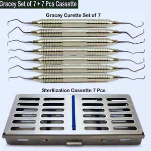 Juego de 7 Curetas Periodontales Gracey de Acero Inoxidable con Estuche, Instrumentos Quirúrgicos Dentales de Narham Enterprises - Product Image 2