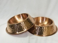 Bol et mangeoire en cuivre pur et martelé, pour animaux domestiques, style de luxe, en métal, pour chien et chat, prix abordable,