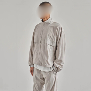 <b>Men</b> Stand Collar Jacket Solid Color Polyester Breathable Casual Wear Spring Season - Product Image 3
