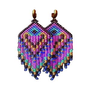 Designer Handmade Women's Trendy <b>Hoop</b> <b>Earrings</b> <b>Charming</b> Small Native Seed Beaded <b>for</b> Mehndi Party Wear by MD HANDICRAFTS - Product Image 1