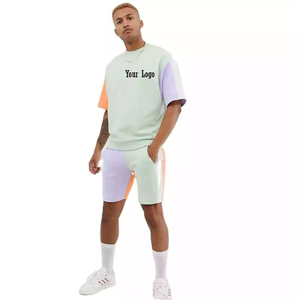 Hot Sale Product New Arrival Men Summer Short Sleeve T Shirts and Shorts <b>Twin</b> <b>Set</b> Contrast Color Men <b>Twin</b> <b>Sets</b> for Adults - Product Image 1