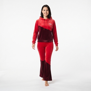 Conjunto Deportivo de Terciopelo Bicolor para Mujer, Sudadera con Capucha de Manga Larga y Pantalones, Ligero, Transpirable, Ropa Deportiva Informal de Invierno - Product Image 3