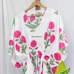 Wholesale Hand Block Printed Cotton <b>Kaftan</b> <b>Beach</b> <b>Kaftan</b> Girls Party Dress Wear Night Maxi Dress Sustainable Summer - Product Image 4