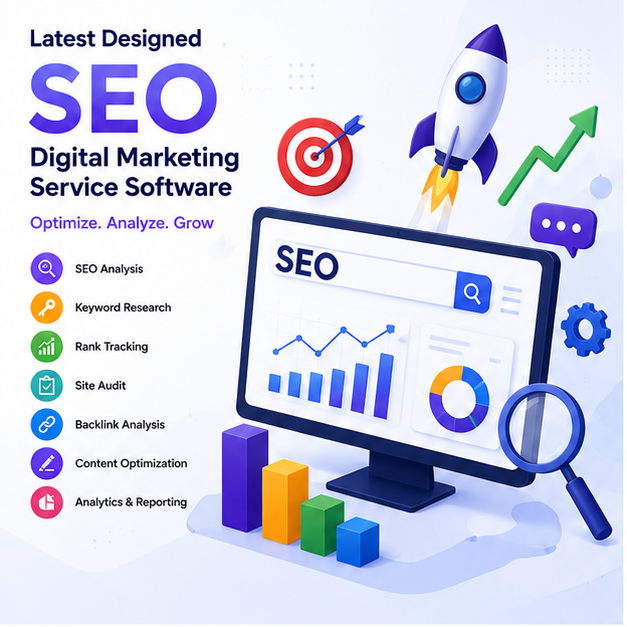 Latest Designed SEO Digital Marketing Service Software AI-Powered Analytics Lead Management MAC/Linux Compatible Internet Stock