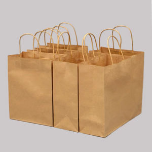 Sacs d'emballage alimentaire en papier kraft brun écologiques recyclés pour restaurants, cafés, plats à emporter, avec logo personnalisé imprimé - Product Image 4