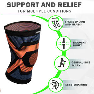 Rodillera de compresión de nailon tejido con elastano y goma para fitness, protección para correr, bailar y artritis, tallas S-XL - Product Image 2