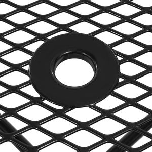Tavolo da Picnic in Acciaio Rivestito Resistente con Foro per Ombrellone, Arredamento da Esterno Resistente alle Intemperie, Pannello Effetto Legno per Parco - Product Image 4