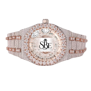 Reloj de Cuarzo Moissanite con Diseño Pavé Completo, Estilo Hip Hop, Esfera de Cristal de Lujo, Correa de 20 mm, Edición Limitada - Product Image 1