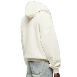 Sudadera con capucha y cremallera para hombre, personalizada, de punto, con cremallera corta, 100% algodón de alta calidad, estilo oversize, de gran gramaje, para streetwear. - Product Image 3