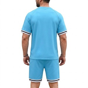 Ensemble de vêtements de sport pour homme Meyba Sports, t-shirt et short de bain bleu clair, léger et décontracté, deux pièces assorties pour l'été - Product Image 2