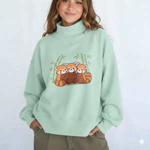 Sweat-shirt à col montant pour femme, coupe ample, imprimé, décontracté, 100% coton, service OEM, tissu de haute qualité, vêtements d'hiver tendance - Product Image 1