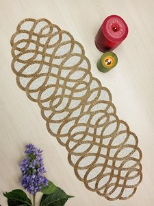 Camino de Mesa con Cuentas, Hecho a Mano, Decoración para Comedor, Bodas, Banquetes, Eventos y Hoteles, Precio al por Mayor - Product Image 5